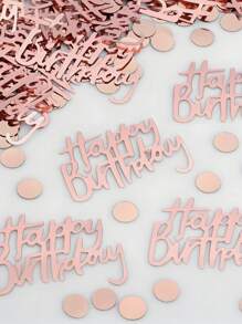 600/400/200pcs Birthday Party Confetti, Happy Birthday Confetti, Gold Card Happy Birthday Green Leaves Round Confetti, Birthday Party Table Decorations, Can Be Used For Diy Birthday Party Table Decorations, Create A Joyful Atmosphere, Festivals Party Supplies
