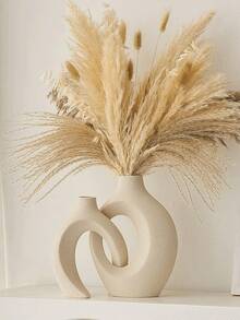 White Vase, Snuggling Vase Home Decoration Simple Nordic Bohemian Style, Suitable For Living Room, Bookshelf, Dining Table, Bookshelf, Room, Fireplace And Porch Decorative Vase.