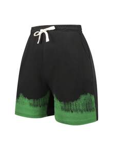 2 件男士休闲 T 恤和短裤套装，宽松时尚街头服饰，夏季 - 黑色 - 查看 5