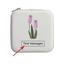 1pc Personalized Jewelry Box Mother's Day Valentine's Day Customized Gift Box Bridesmaid Ring Earrings Jewelry Storage Box Customized Flower Pattern And Name Customized Small Jewelry Box - Multicolor - View 3