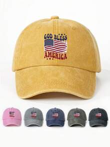 1 件女式水洗印花“I AM A OF GOD”可调节棒球帽，户外防晒休闲帽，适合春季、秋季、旅行、海滩、度假、Y2K 风格男女通用帽子