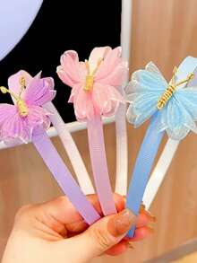 4pcs Girls Cute Versatile Mesh Butterfly Headbands - View 3