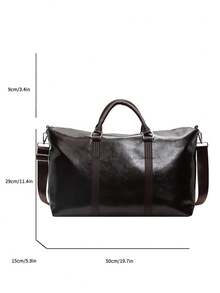 大容量旅行行李袋，男女通用服装手提包行李托特包运动健身包学校用品包学校配件学校用品 - 咖啡棕 - 查看 5