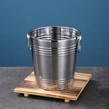 1pcs 不銹鋼加厚手提大容量水桶 - 銀色 - 查看 3