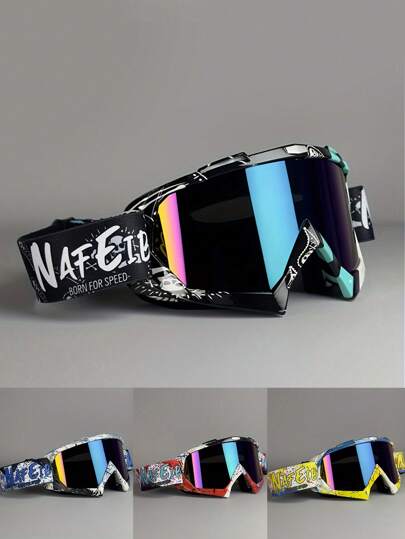 TUOGTCI Unisex PC Lens Off-Road Motorcycle Riding Goggles, Outdoor Sports Protective Eyewear, Windproof Dustproof Goggles, For Ordinary Decorative Use - Polycarbonate Frames, No Optical Power