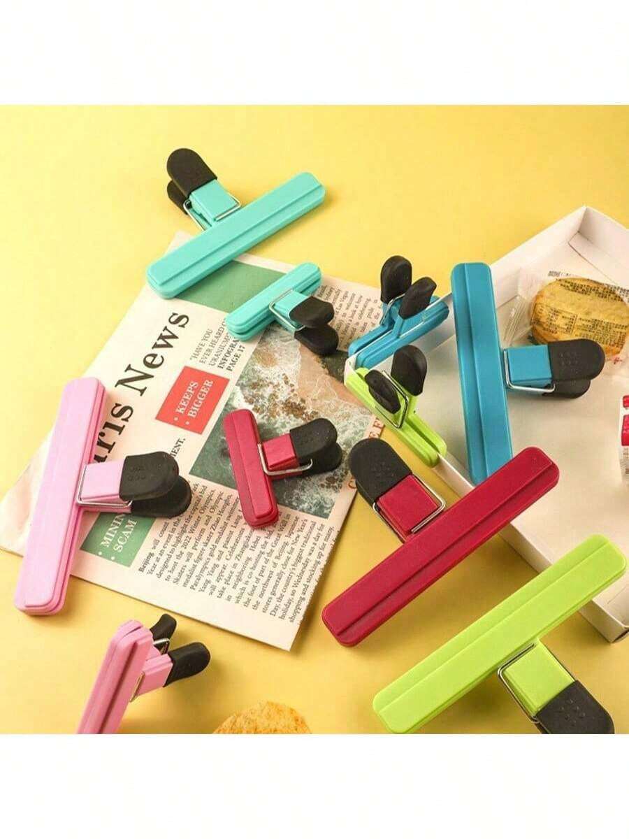 3pcs T-Shape Food Sealing Clips, Strong Plastic Bag Clips For Potato Chips And Snacks, Airtight And Waterproof - Multicolor - View 1