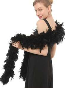 1 pieza Boa de plumas de pavo para mujer, para fiestas de cumpleaños, Halloween, Navidad, manualidades DIY, carreras de caballos, té, Año Nuevo, etc. Accesorios de disfraz de festival, accesorios de Halloween