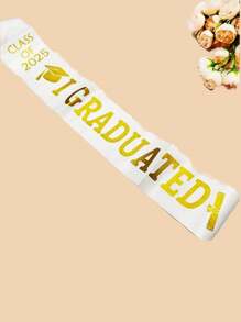 1pc Class Of 2025 Graduation Sash, "I GRADUATED" School Celebration Party Accessory Decorative Prop For Photography