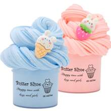 70ML Cute DIY Scented Butter Slime Kit, Super Stretchy Non-Sticky Slime Putty For Kids, Birthday Gifts Christmas Party Favors For Girls Boys, Fun Sensory Toys