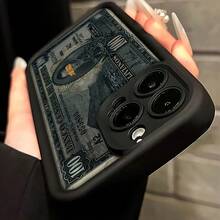 Un estuche de teléfono móvil con un diseño de patrón de billetes que ofrece protección integral, compatible con varios modelos de for , incluyendo 16PROMAX, 16PLUS, 16PRO y versiones anteriores hasta el 7. - Multicolor - Ver 4