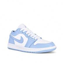 Nike Air Jordan 1 Low White Aluminum DC0774-142 Women's Fashion Sneaker New - Xanh và trắng - Xem 4