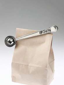 Cuchara de café de acero inoxidable personalizada 2 en 1 con clip sellado, accesorios de cocina dorado/plateado, decoración de café y espresso, clip sellado - Multicolor - Ver 5