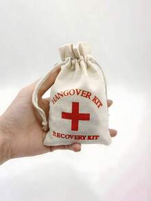 10 Peças/Pacote Kit de Emergência para Ressaca, Sacolas de Aniagem, Sacolas de Lona, Kits de Sobrevivência, Sacolas de Lembranças de Casamento, Sacolas de Presente de Linho da Cruz Vermelha, Adequado para Despedidas de Solteiro, Dia das Mães, Cerimônias de Formatura, Eventos de Recuperação, Decorações, Presentes Criativos, Acessórios para Feriados, Festas de Aniversário, Decorações de Casamento - Caqui - Visão 7