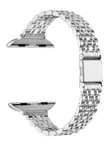 Compatível com 49 mm, 46 mm, 45 mm, 44 mm, 42 mm, 41 mm, 40 mm, 38 mm e 42 mm (S10) Compatível com Iwatch10, 9, 8, 7, 6, 5, 4, 3, 2, 1 SE SE2, aço inoxidável, sete, cintura pequena, smartwatch com pulseira de substituição ajustável