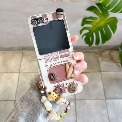 3D Bread Folding Phone Case With Chain Suitable For Samsung Galaxy Z Flip3 5GGalaxy Z Flip 4 5GGalaxy Z Flip 5 5GGalaxy Z Flip 6 5GGalaxy Z Flip