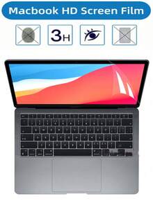 1 件高清、高透明度 PET 屏幕保护膜、全屏覆盖、强力防指纹、灵敏触摸、保护膜、屏幕保护膜、兼容 MacBook/电子产品/办公用品/电脑配件/电脑屏幕保护膜/Air 13 保护套/电脑保护/配件//电脑 - 無色 - 查看 3