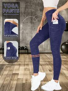 1 pieza Leggings cortos de yoga de moda para mujer, pantalones 3/4 para deportes al aire libre y fitness, pantalones ajustados 3/4 que adelgazan y levantan, pantalones 3/4 cómodos, transpirables y que absorben la humedad