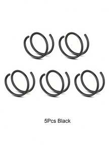 1/3/5Pcs/1Set Women's Bilayer Piercing Nose Ring Lip Ring Gold/Black/Silver/Color/Rose Gold Stainless Steel Piercing Nose Ring Body Jewelry