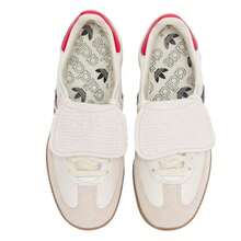 Adidas Originals 男女通用休闲鞋，阿迪达斯 Originals Samba LT 复古德国训练鞋，轻便T字头鞋，舒适休闲运动鞋 - 白/黑色/淺猩紅 - 查看 6