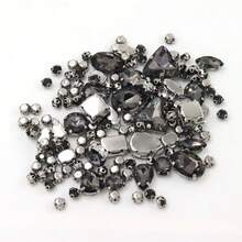 130 件 DIY 珠宝制作配件女孩混合形状水钻缝制宝石装饰套件，各种尺寸适用于 DIY 鞋子装饰、珠宝制作和时尚配饰 - 彩色 - 查看 13