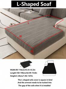 1pc 4-Season Stretch Sofa Cover, Striped Non-Slip Full Wrap Fabric Thick Sofa Cushion Slipcover, Machine Washable Dust-Proof & Dirt-Resistant, Pet Friendly For L-Shape And 1/2/3/4-Seat Sofas In Bedroom & Living Room