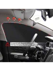4 Pcs Car Sunshade Magnetic Mesh Net Curtain, Sunshield Sunscreen Shade Fabric, Sun Visor, For Car Protection, Automotive Window Sunshade | Modern Car Accessories | Random Sewing Texture (Color Styles Random) Wall Decor Room Decor Stickers Personalised Stickers