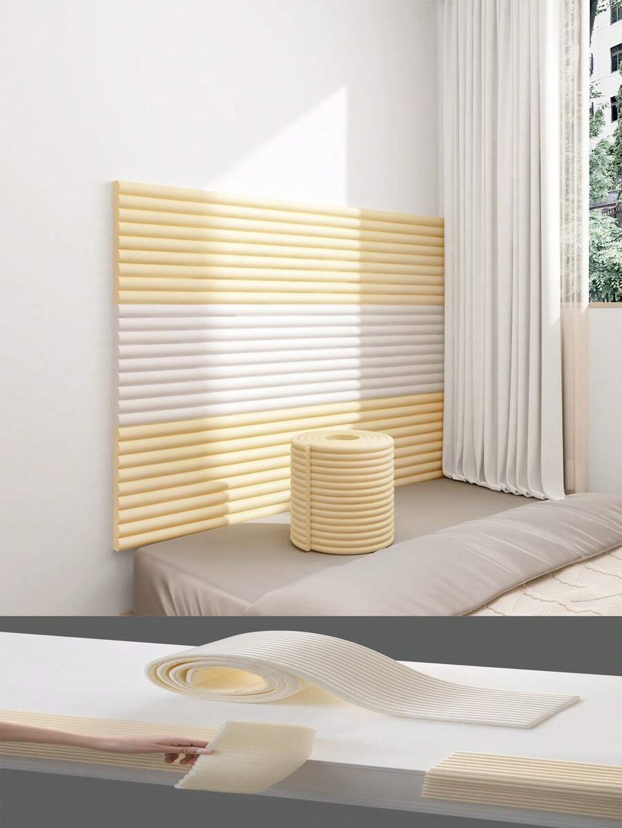 1pc 3D Wall Panels, Collision-Resistant Soft Padded Wall Sticker Tatami Soft Pack Headboard Wall Padding, Odorless Cool Insulation, Peel And Stick Self-Adhesive, Strong Adhesion, Easy To Use Home Decor