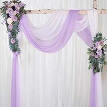 1pc Multicolor Chiffon Table Cloth, Wedding Table Decor, Transparent Extra Long Chiffon Table Cloth With Silver Glitter, Boho Style Table Cloth, Soft Gauze Tablecloth Suitable For Wedding Party, Baby Shower, Bridal Shower, Valentine's Day, Easter, Thanksgiving, Christmas, New Year, Tea Party, Anniversary, Holiday And Other Special Occasions