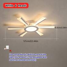 1 件现代 LED 吸顶灯，3 种颜色变化 - 线条设计，金属结构，易于安装，适用于客厅和餐厅 - 无开关无遥控器