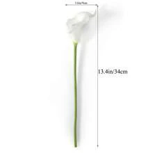 Bó hoa cưới hoa loa kèn Calla Lily, hoa giả bằng nhựa latex, thích hợp trang trí Ngày của Mẹ, Lễ Phục Sinh, nhà cửa, nhà bếp, đám cưới, cắm hoa mùa xuân, trang trí bàn tiệc và đám cưới. - trắng - Xem 3