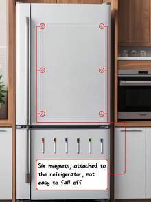 1 Set Large 6-Hole Message Board, Magnetic Acrylic Fridge Magnets, Reusable Dry Erase Calendar, A3 Weekly Meal Planner, Acrylic Magnetic Weekly Planner Board, Transparent Erasable Writing Board, Large Reinforced Acrylic Memo Board, Reusable Writing Board (Includes 6 Whiteboard Markers) - Transparent - View 1
