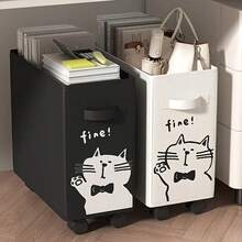 Large Capacity Cartoon Storage Box, Car Storage Box, Open Storage, Foldable, With 4 360° Wheels, Suitable For Outdoor, Toys, Clothes And Sundries Storage, Desk Storage Box, Easy To Store, Narrow Gap Storage Box, Home Storage Supplies - Multicolor - View 3