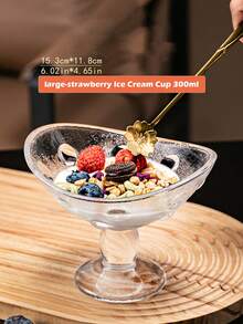 1/2/6pcs冰淇淋玻璃杯 无铅冰淇淋杯 饮料杯 冰淇淋容器 加厚水晶玻璃杯 蛋糕杯 果冻杯 奶茶杯 饮料杯 鸡尾酒杯 零食容器 欧式甜品玻璃杯