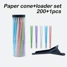 200/100/50pcs Colored Pre-Rolled Cones Rolling Papers - 109mm King Size Ultra Thin & Slow Burning Smoking Cones With Tips/Tubes/Loader - Rolling Paper For Smoking Accessories - Multicolor - View 2