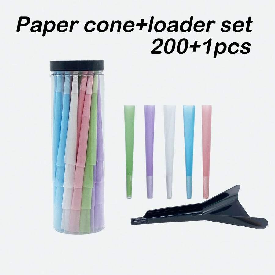 200/100/50pcs Colored Pre-Rolled Cones Rolling Papers - 109mm King Size Ultra Thin & Slow Burning Smoking Cones With Tips/Tubes/Loader - Rolling Paper For Smoking Accessories