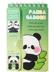 Cuaderno de vocabulario de panda, cuaderno de vocabulario en inglés de dibujos animados, libro de bolsillo portátil, puede cubrir el bolsillo, cuaderno de vocabulario para estudiantes, pequeño regalo, pequeño regalo de recompensa, libreta - Multicolor - Ver 9