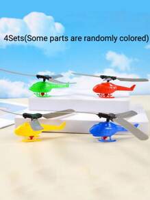 1/2/4/6/8/10/16/20 Sets Random Color Outdoor Pull Line Helicopter Toy Plane, Fly Small Plane, Teenager's Outdoor Games Sports Toys, Handle Pull Helicopter, New Year/Halloween/Christmas/ Birthday Gifts , Plastic Toy, Party Small Gift, Stress Relief Toy, Decompression Toy, Indoor/Outdoor Activity
