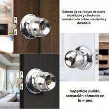 Cerradura Chapa De Perilla De Cromo Acabado Espejo Mate De Níquel Satinado Puerta De Palanca Para Todo Tipo Puerta Madera Aluminio Corrediza de Recamara Principal Residencial Baño Cerradura Con Llave Cerrojo W3901 - Gris - Ver 9