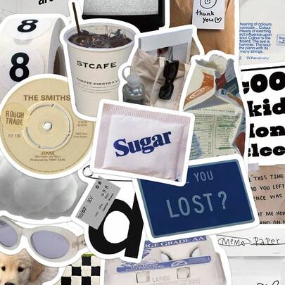 57 miếng dán trang trí cổ điển cho điện thoại, sổ tay máy tính xách tay, đồ dùng học tập, trở lại trường