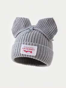 1 件男士兔耳补丁 Y2K 针织帽，温暖冬季日常佩戴配饰无檐帽秋季服装 - A - 查看 4