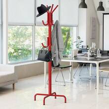 Jkm Simple Houseware Standing Coat And Hat Hanger Organizer Rack, 12 Hooks, Bronze - 紅色 - 查看 1