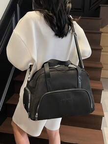 Multi-Functional Cute Handbag Large Capacity Travel Bag For Women Short Trip Luggage Organizer Bag Travel Duffel Bag With Wet&Dry Separation, Shoe Compartment, Light Weight, Unisex Business Travel Gym Bag Graduation Bag For School School Accessories School Stuff - Black - View 3