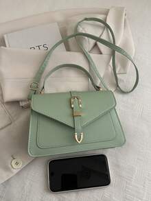 Solid Color Student/Casual/Street/Minimalist Fashion Tote Bag - Turquoise - View 9