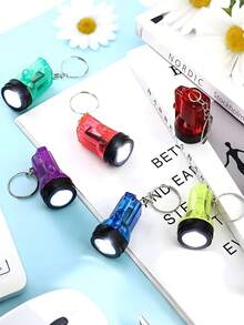 6pcs Mini Flashlight Keychain Small LED Keychain Portable Handheld Plastic Flashlight Camping Party Gift Keychain (Random Color),LED Flashlight Style Keychain With Lighting,For Spy Gadgets,Party Favors,Camping,Party Favors,Mini,Gifts - Multicolor - View 6