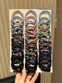 25pcs Ladies' Fashion Minimalist Multi-Color Bow Hair Scrunchies, Suitable For Daily Use And Gifting - Multicolor - View 6