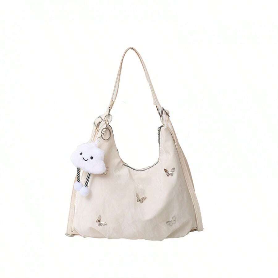 Große Kapazität Tasche für Frauen Sommer Hochwertige Nischen Pendler Tragetasche Doppel Schulter Einzel Schulter Umhängetasche Damen Tragetasche - Weiss - Übersicht 1