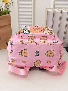 Cute Cartoon Capybara Backpack, Casual Versatile Nylon Rucksack For Girls Outdoor And School Use - A - View 7