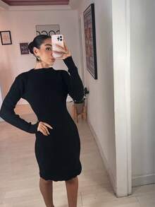 Long Sleeve Dress - 黑色 - 查看 1