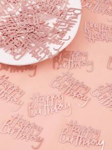 600/400/200pcs Birthday Party Confetti, Happy Birthday Confetti, Gold Card Happy Birthday Green Leaves Round Confetti, Birthday Party Table Decorations, Can Be Used For Diy Birthday Party Table Decorations, Create A Joyful Atmosphere, Festivals Party Supplies