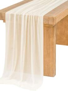 1pc Multicolor Chiffon Table Cloth, Wedding Table Decor, Transparent Extra Long Chiffon Table Cloth With Silver Glitter, Boho Style Table Cloth, Soft Gauze Tablecloth Suitable For Wedding Party, Baby Shower, Bridal Shower, Valentine's Day, Easter, Thanksgiving, Christmas, New Year, Tea Party, Anniversary, Holiday And Other Special Occasions